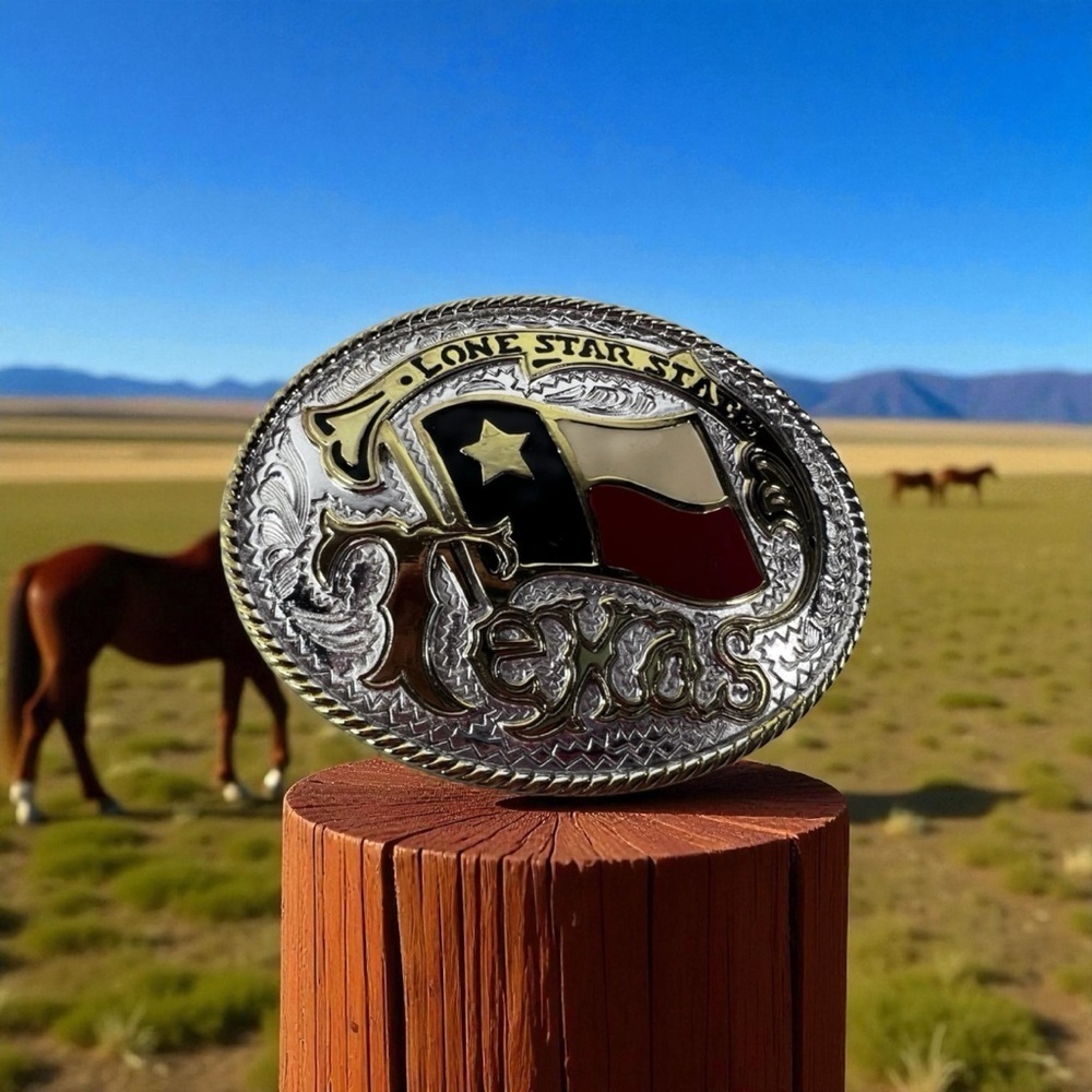 Men’s Texas Flag western belt buckle